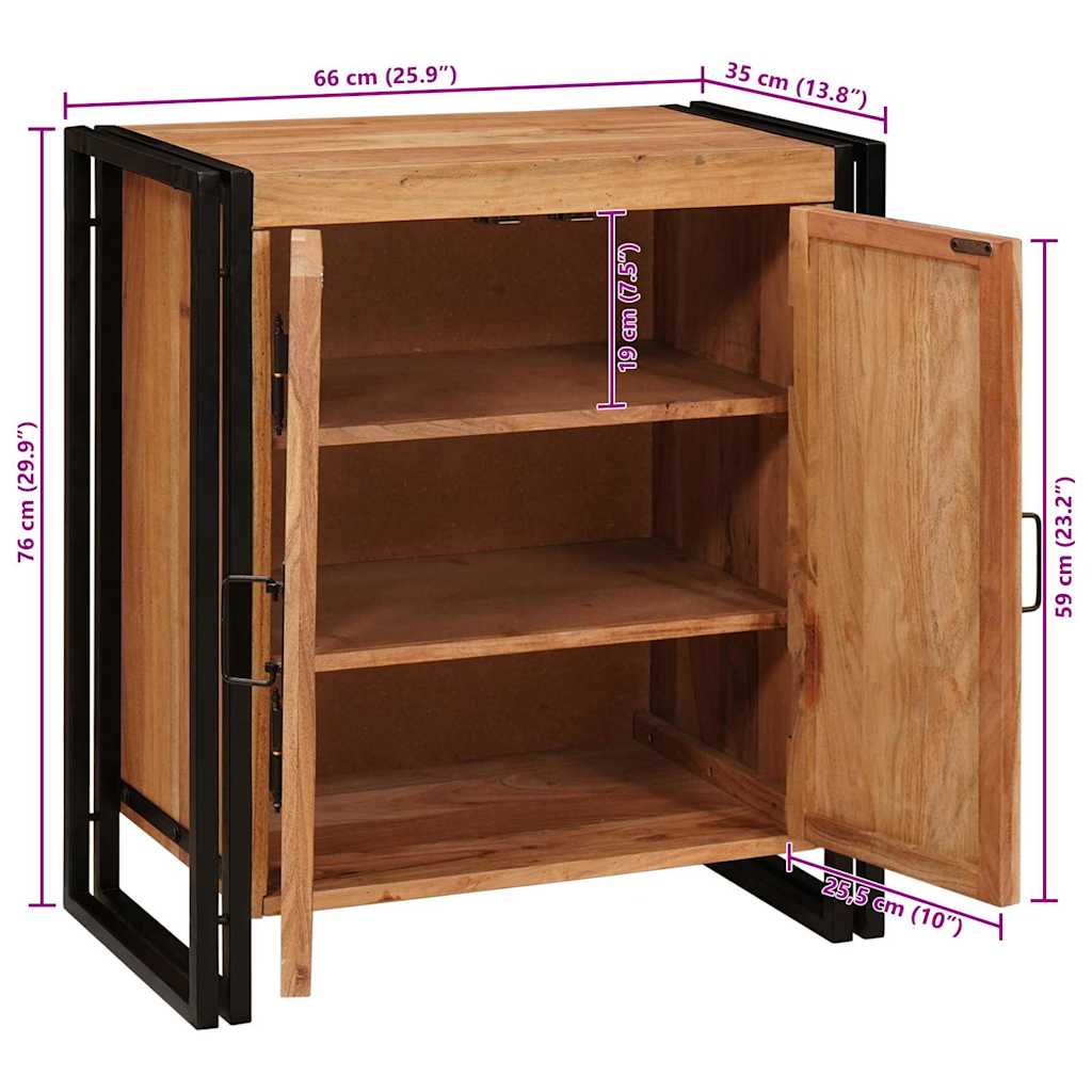 Nachttisch Braun 66 x 35 x 76 cm Massivholz Akazie