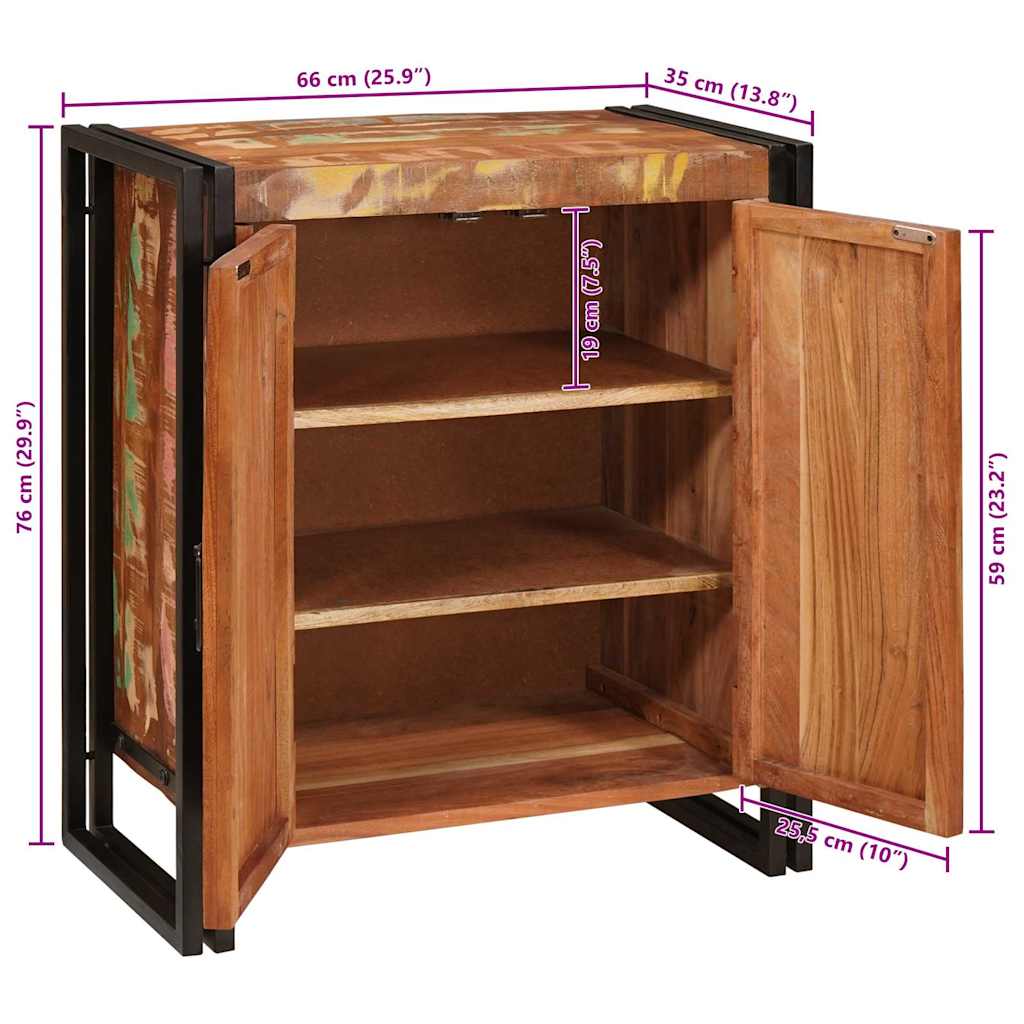 Nachttisch Mehrfarbig 66 x 35 x 76 cm Massives Altholz
