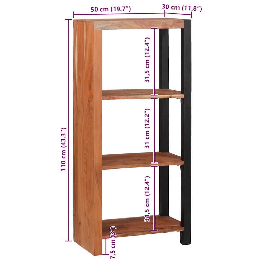 Bücherregal Braun 50 x 30 x 110 cm Massivholz Akazie