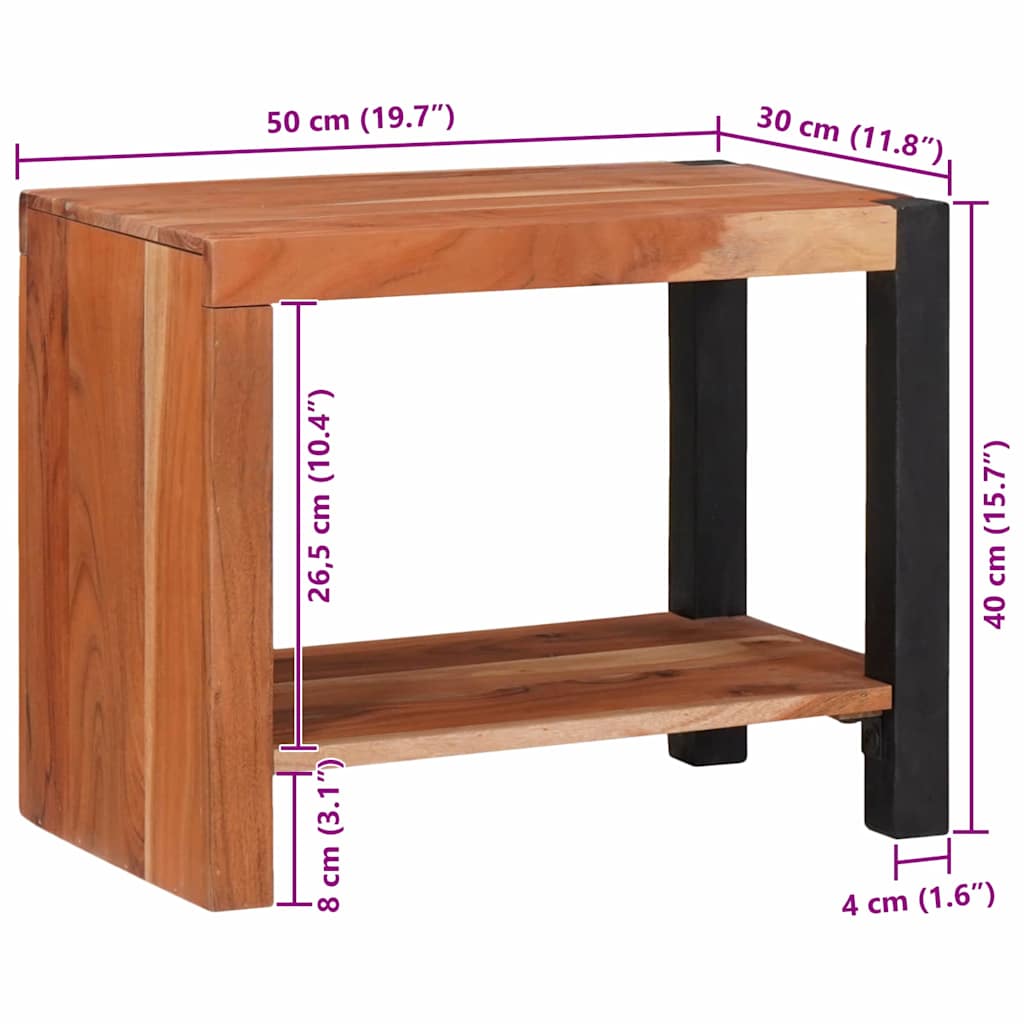 Bücherregal Braun 50 x 30 x 40 cm Massivholz Akazie