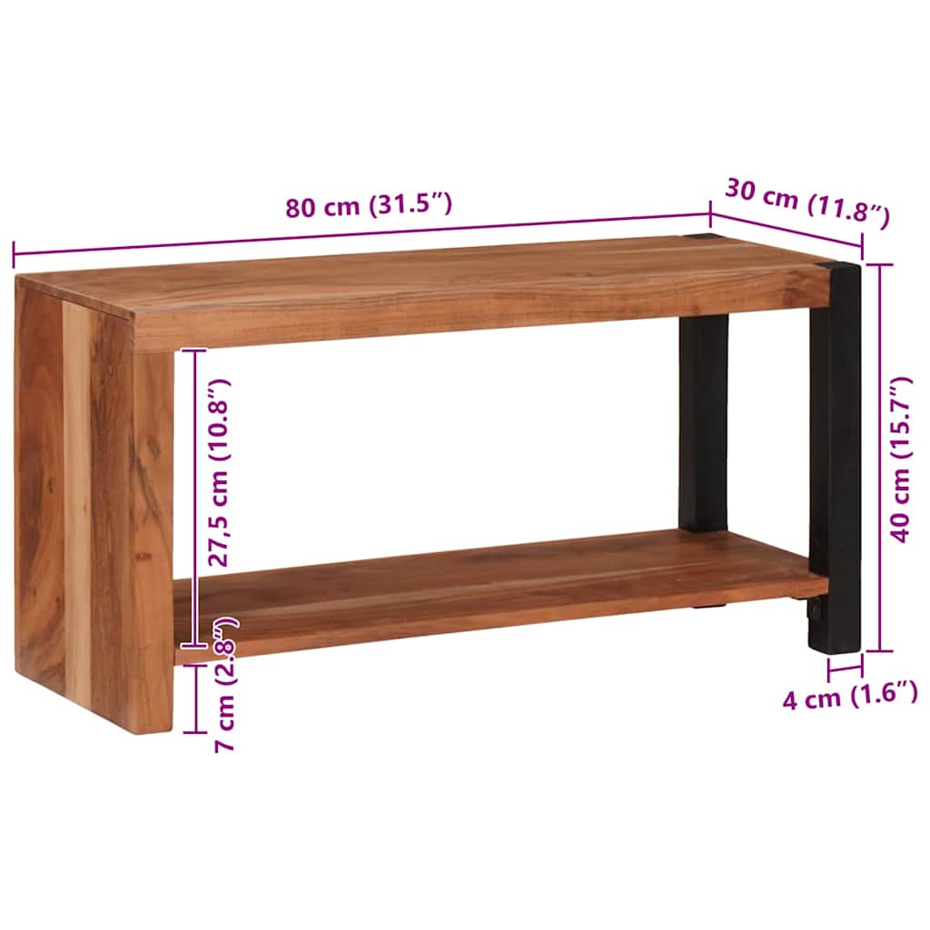 Bücherregal Braun 80 x 30 x 40 cm Massivholz Akazie