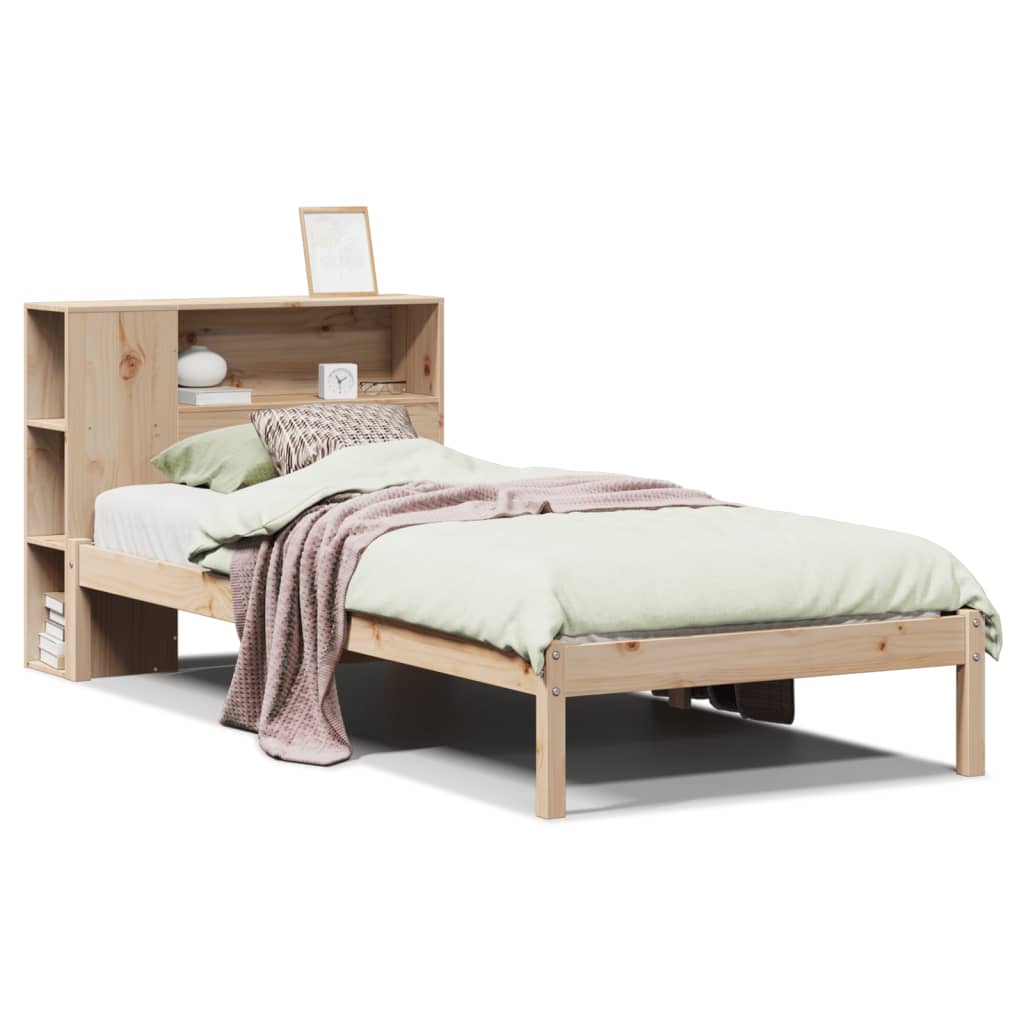 Massivholzbett mit Regal ohne Matratze 90x200 cm Kiefer
