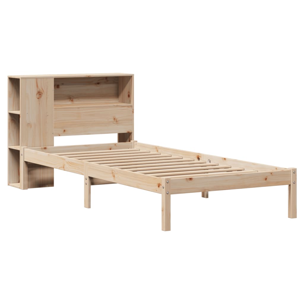Massivholzbett mit Regal ohne Matratze 90x200 cm Kiefer