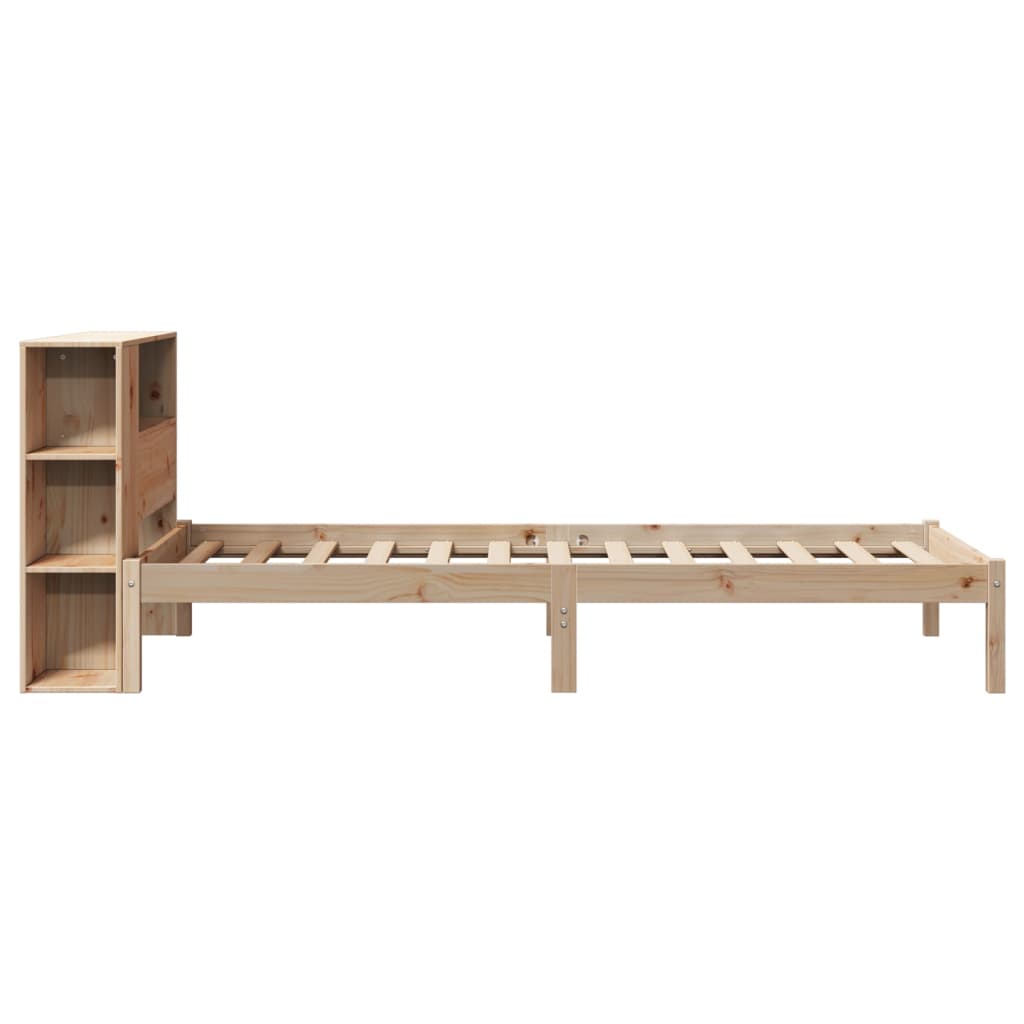Massivholzbett mit Regal ohne Matratze 90x200 cm Kiefer