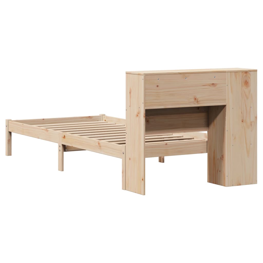 Massivholzbett mit Regal ohne Matratze 90x200 cm Kiefer
