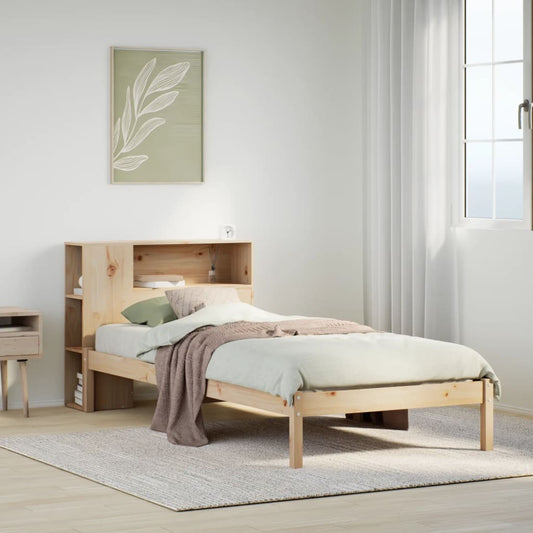 Massivholzbett mit Regal ohne Matratze 90x200 cm Kiefer