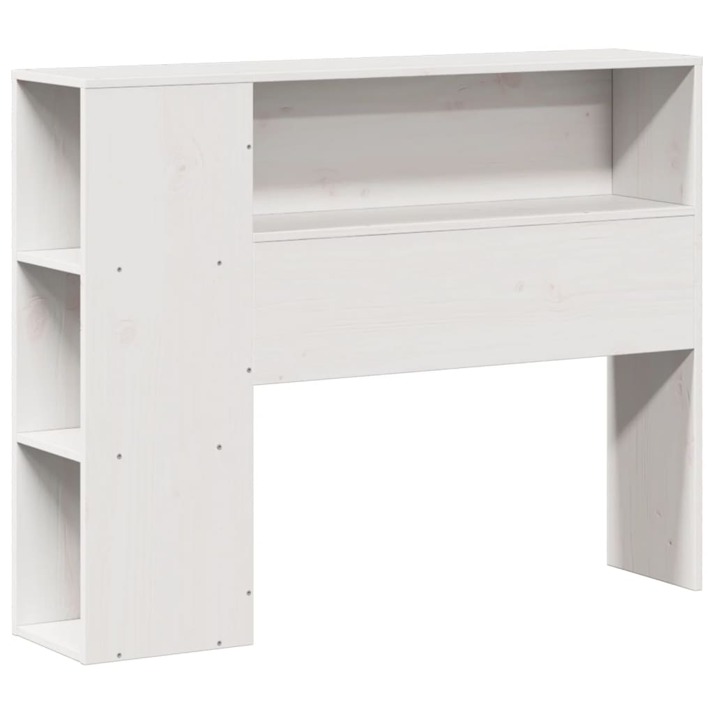 Lit en bois massif avec étagère sans matelas pin blanc 100x200 cm