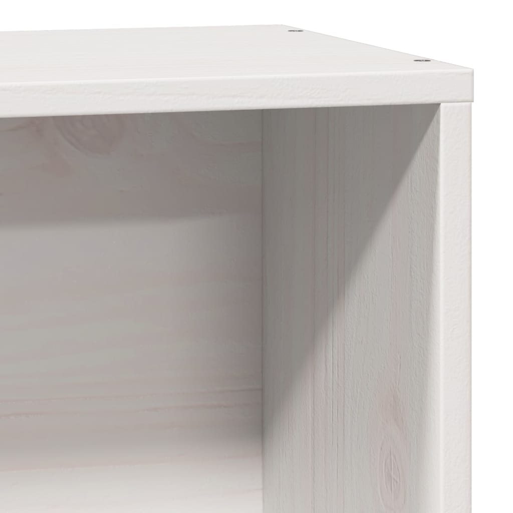 Lit en bois massif avec étagère sans matelas pin blanc 100x200 cm