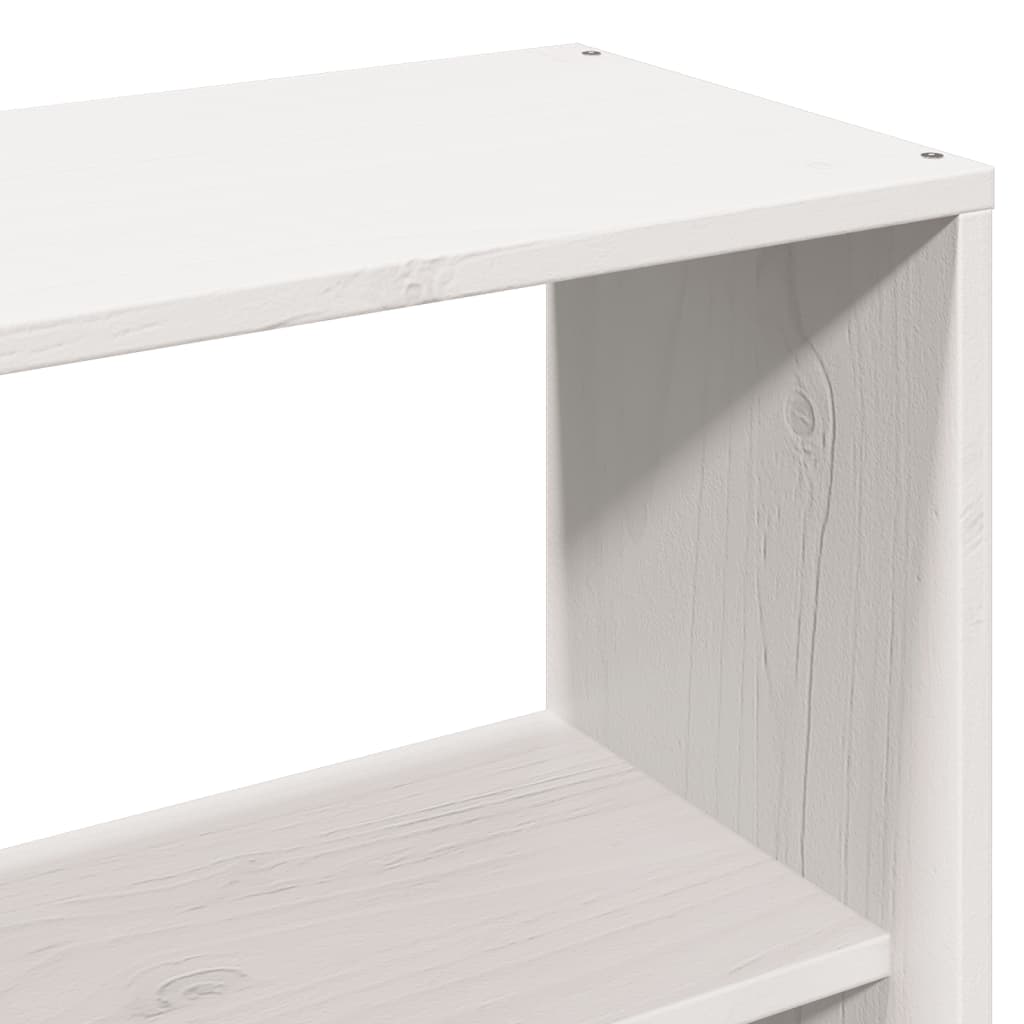 Lit en bois massif avec étagère sans matelas pin blanc 90x200 cm