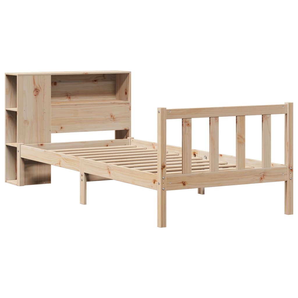 Massivholzbett mit Regal ohne Matratze 90x200 cm Kiefer