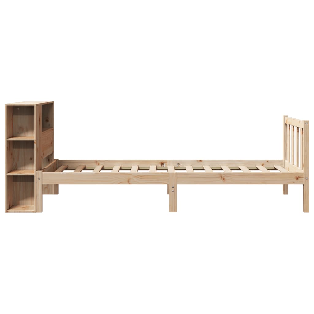 Massivholzbett mit Regal ohne Matratze 90x200 cm Kiefer