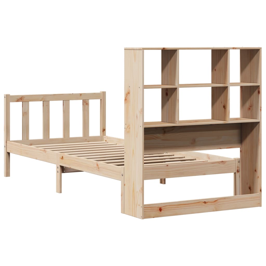 Massivholzbett mit Regal ohne Matratze 90x200 cm Kiefer