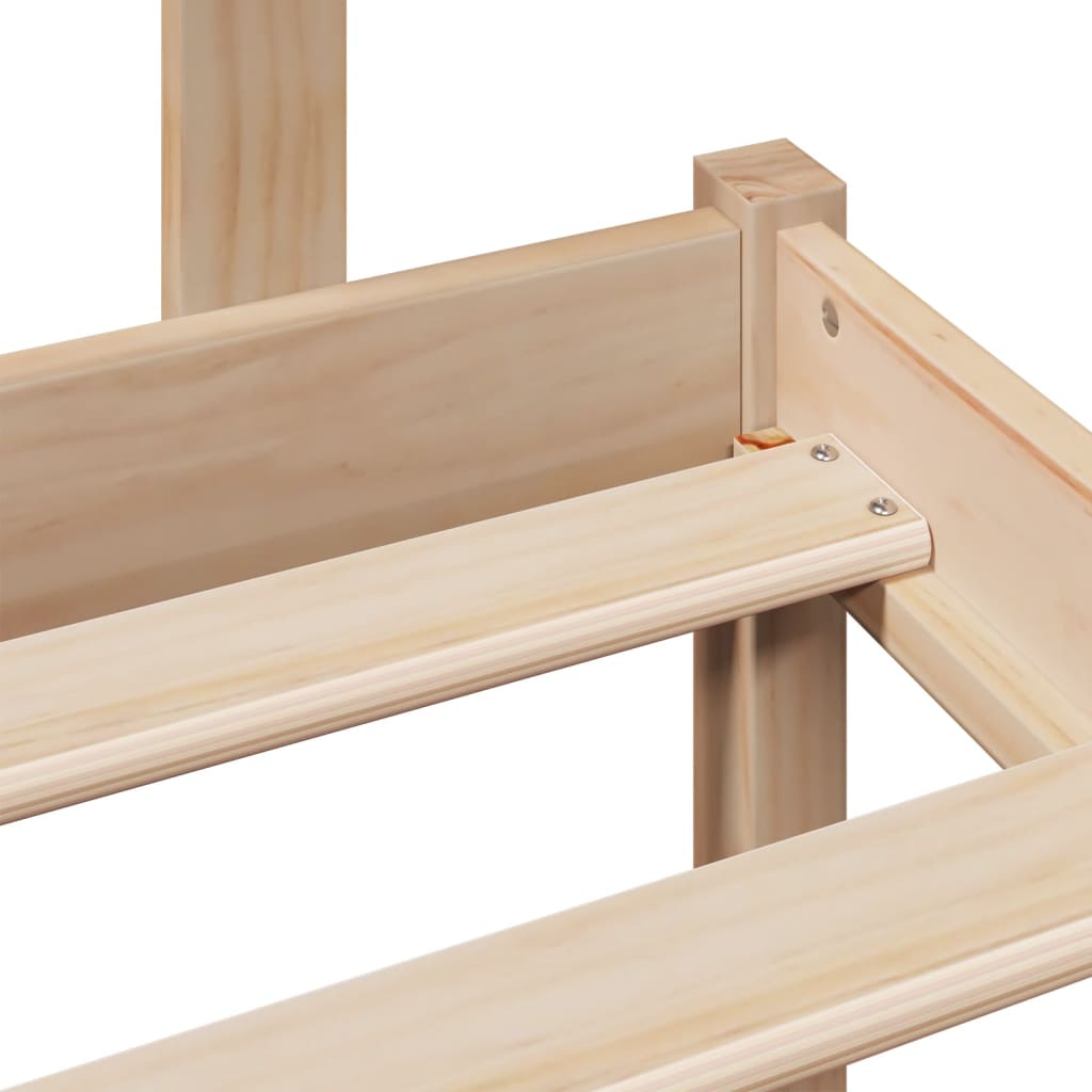 Massivholzbett mit Regal ohne Matratze 90x200 cm Kiefernholz