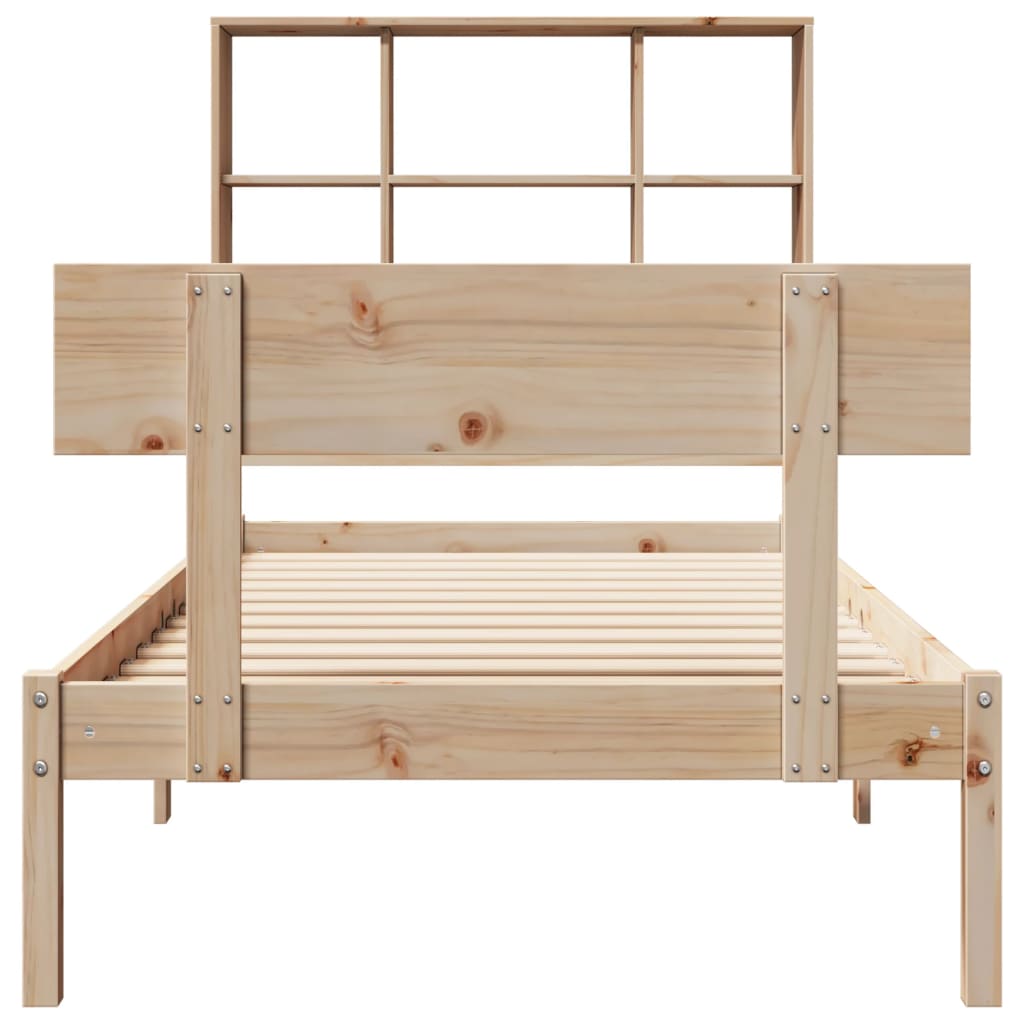 Massivholzbett mit Regal ohne Matratze 90x200 cm Kiefernholz