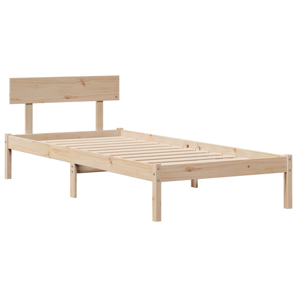 Massivholzbett mit Regal ohne Matratze 90x200 cm Kiefernholz