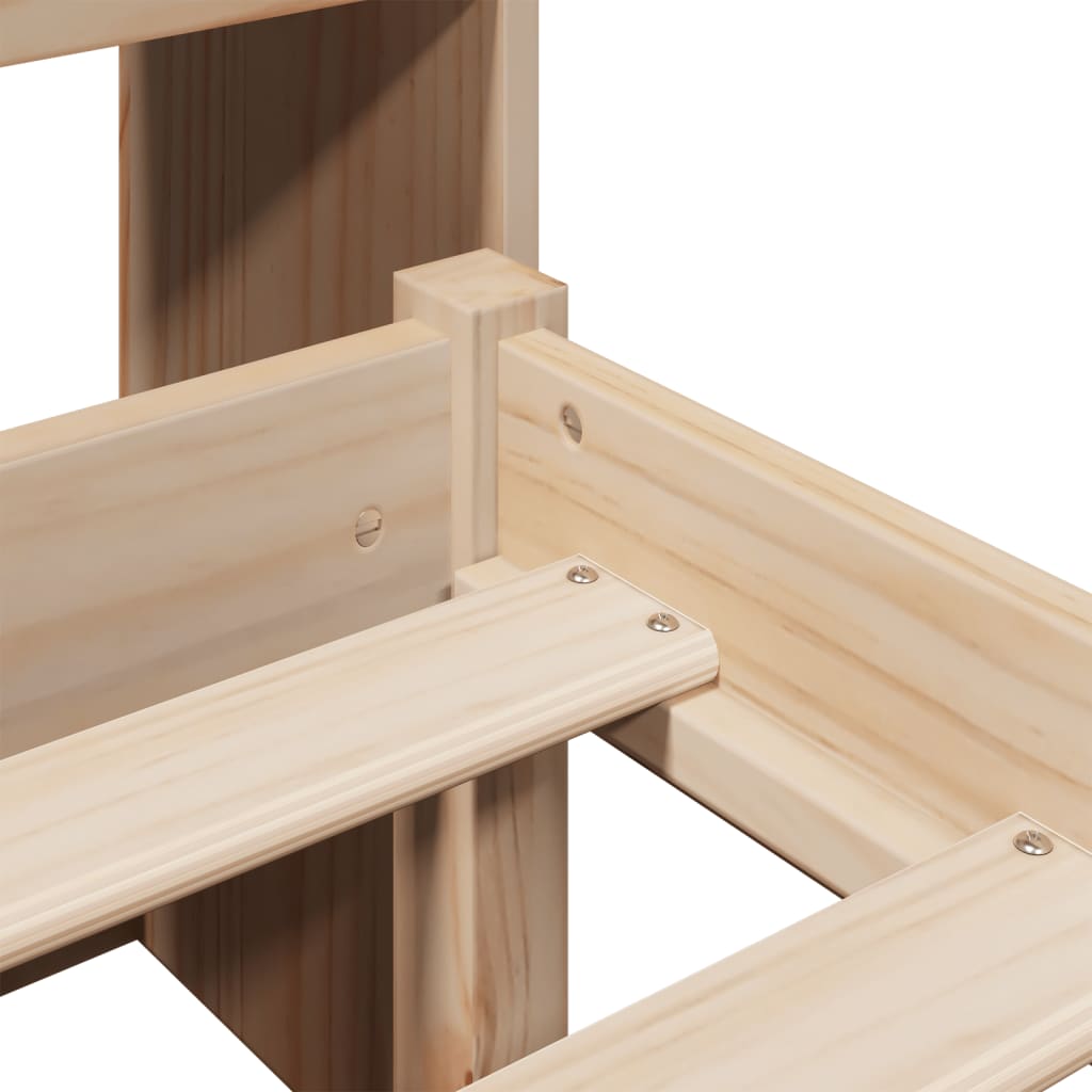 Massivholzbett mit Regal ohne Matratze 90x200 cm Kiefernholz