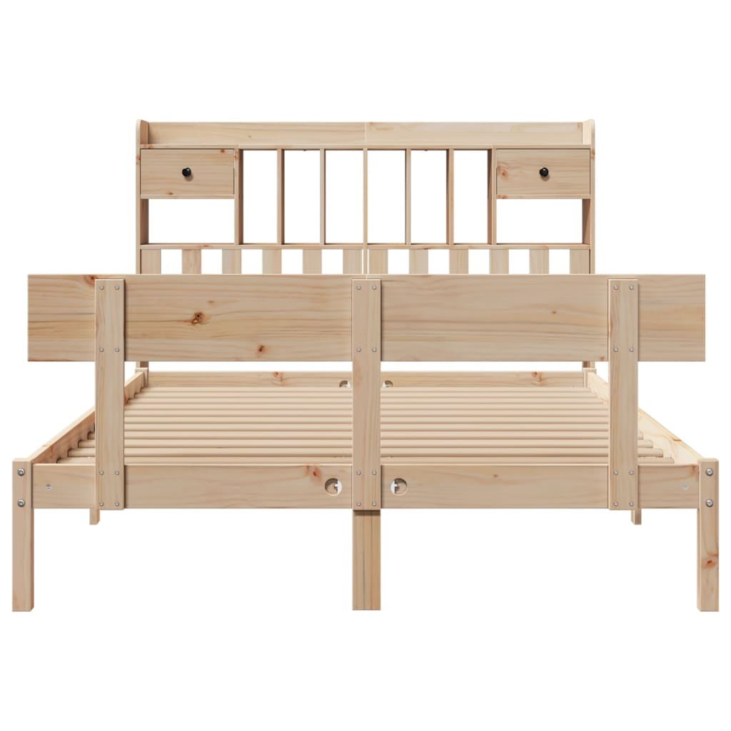 Massivholzbett mit Regal ohne Matratze 140x200 cm Kiefernholz
