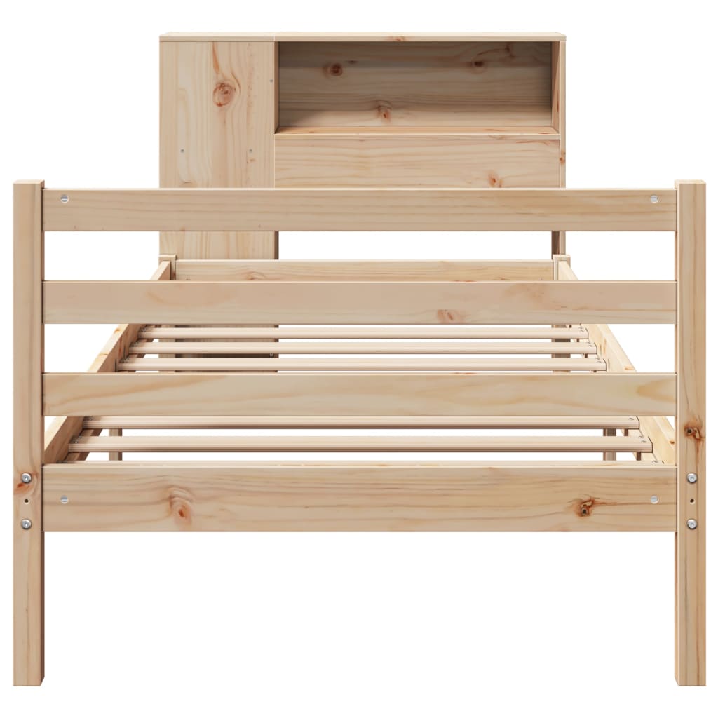 Massivholzbett mit Regal ohne Matratze 90x200 cm Kiefernholz