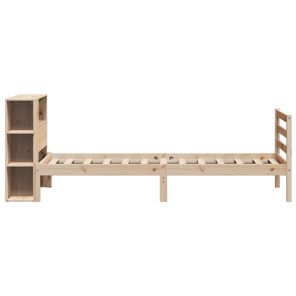 Massivholzbett mit Regal ohne Matratze 90x200 cm Kiefernholz