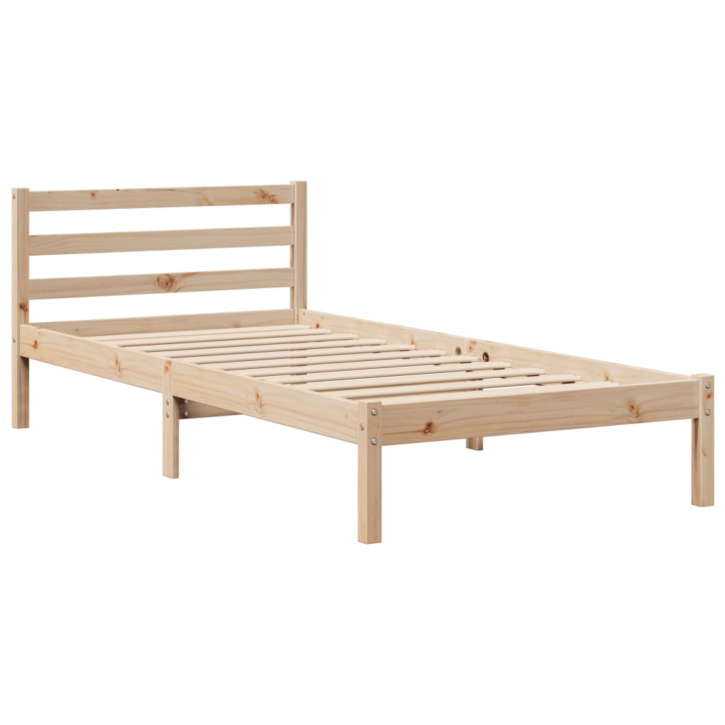Massivholzbett mit Regal ohne Matratze 90x200 cm Kiefernholz
