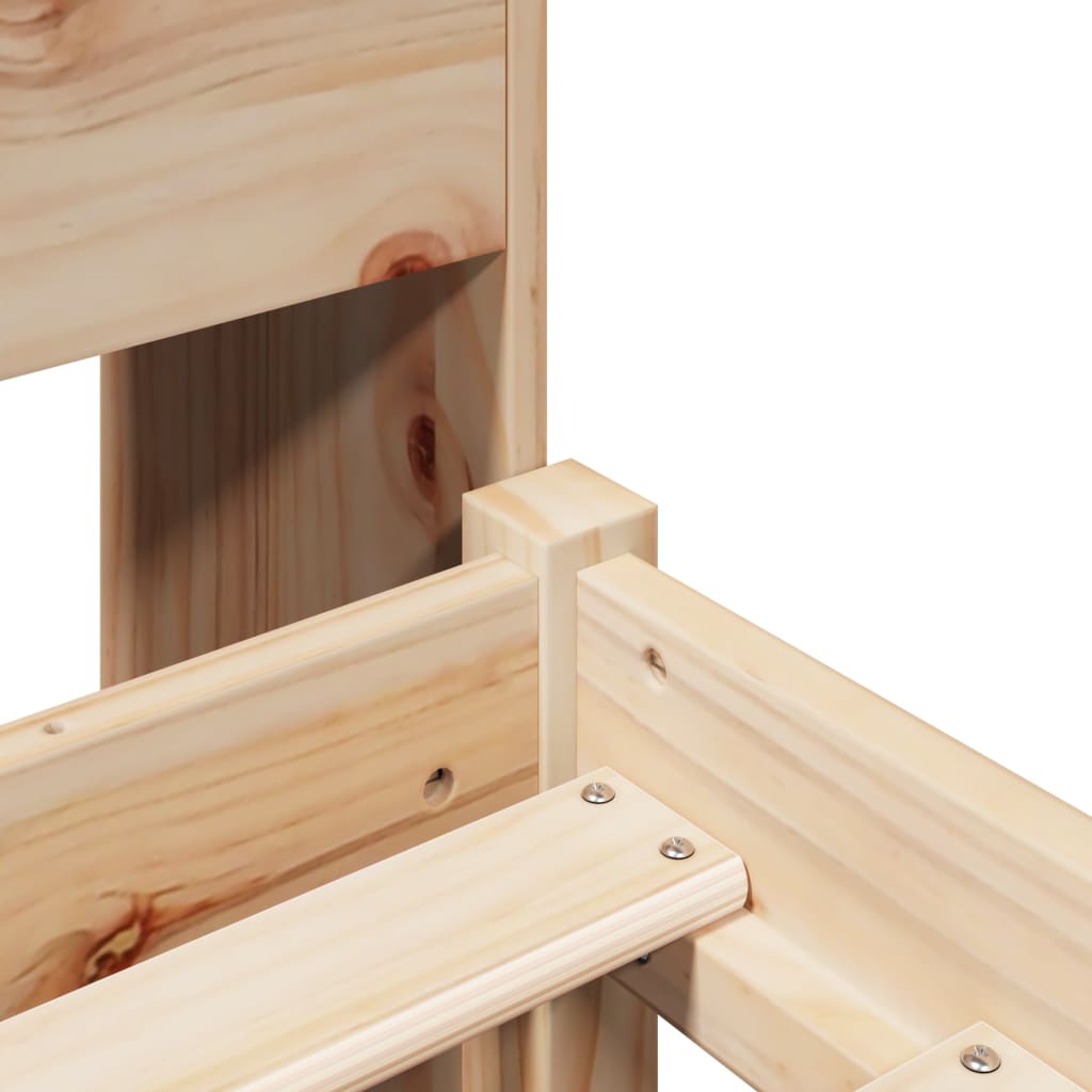 Massivholzbett mit Regal ohne Matratze 90x200 cm Kiefernholz