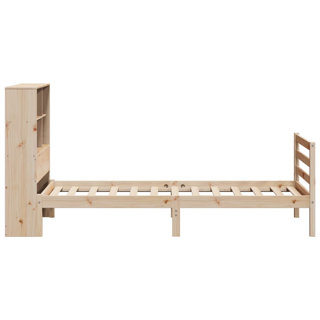Massivholzbett mit Regal ohne Matratze 90x200 cm Kiefernholz