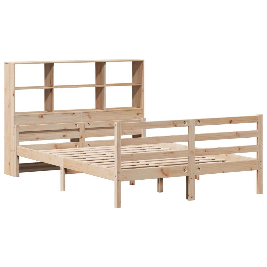 Massivholzbett mit Regal ohne Matratze 150x200 cm Kiefernholz