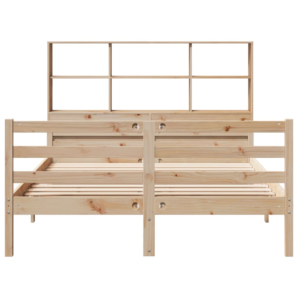 Massivholzbett mit Regal ohne Matratze 150x200 cm Kiefernholz