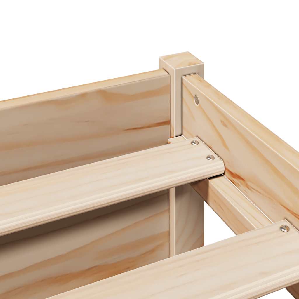 Lit en bois massif avec étagère sans matelas 140x190 cm pinède