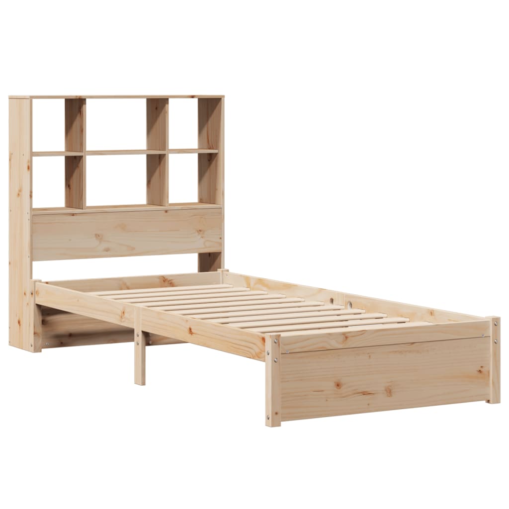 Massivholzbett mit Regal ohne Matratze 90x200 cm Kiefernholz