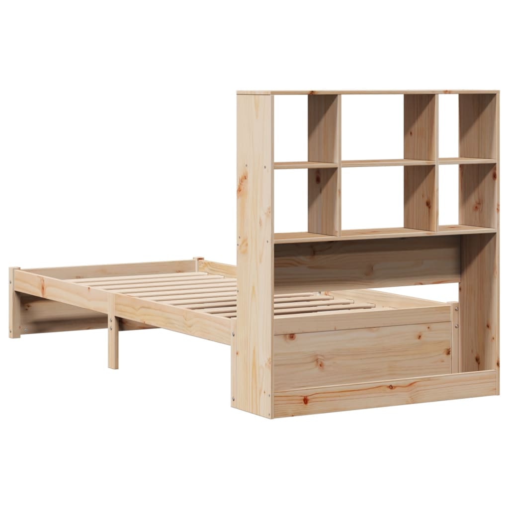 Massivholzbett mit Regal ohne Matratze 90x200 cm Kiefernholz