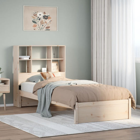 Massivholzbett mit Regal ohne Matratze 90x200 cm Kiefernholz