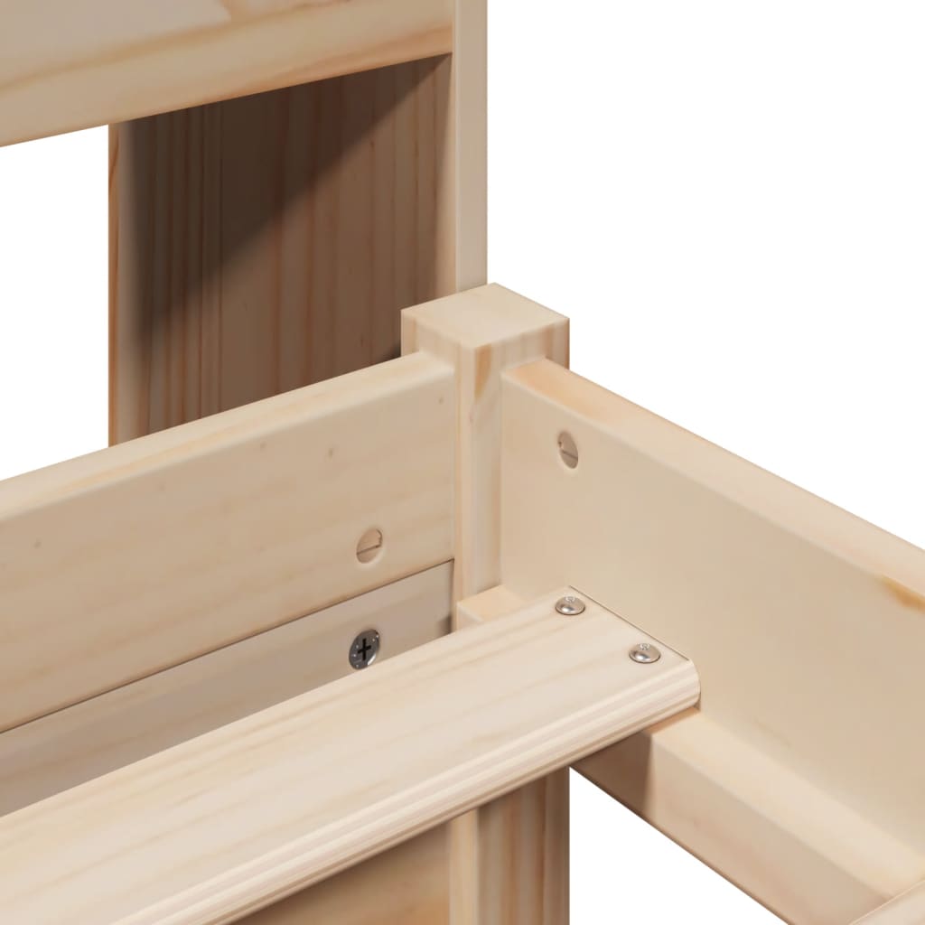 Massivholzbett mit Regal ohne Matratze 120x190 cm Kiefer