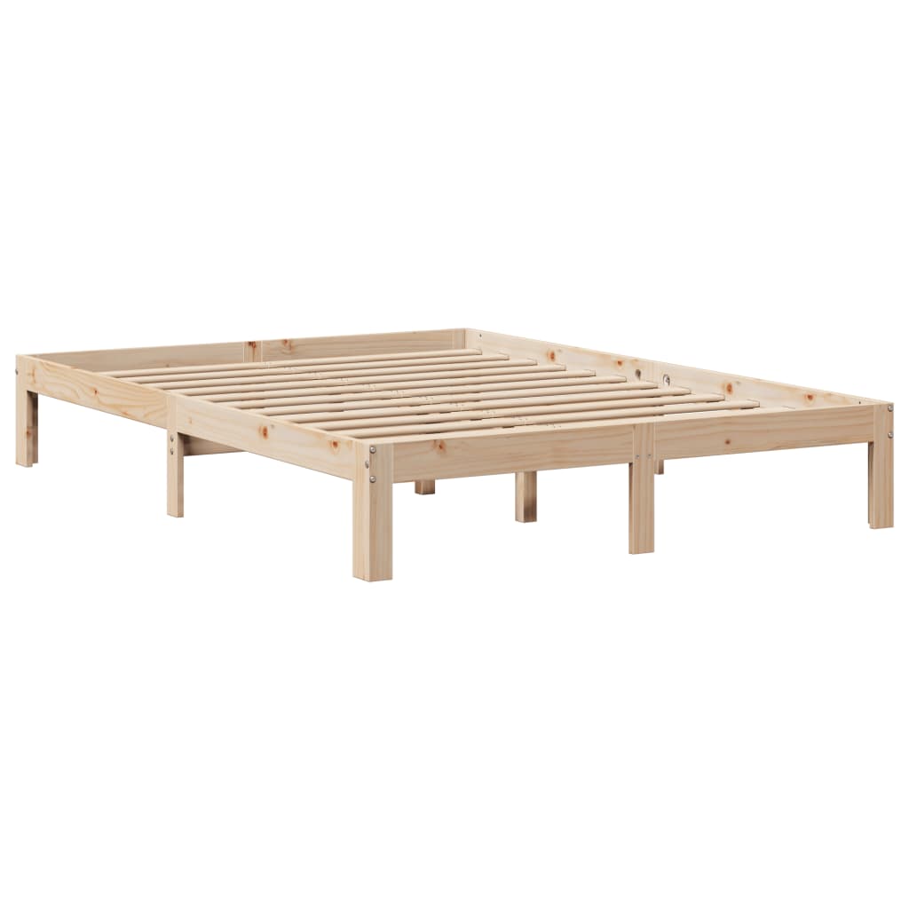 Massivholzbett mit Regal ohne Matratze 150x200 cm Kiefer