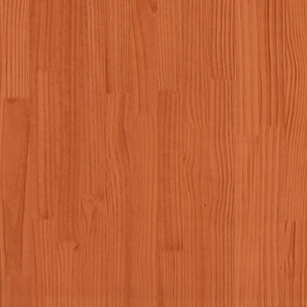 Lit en bois massif avec étagère sans matelas, marron ciré, 180x200 cm