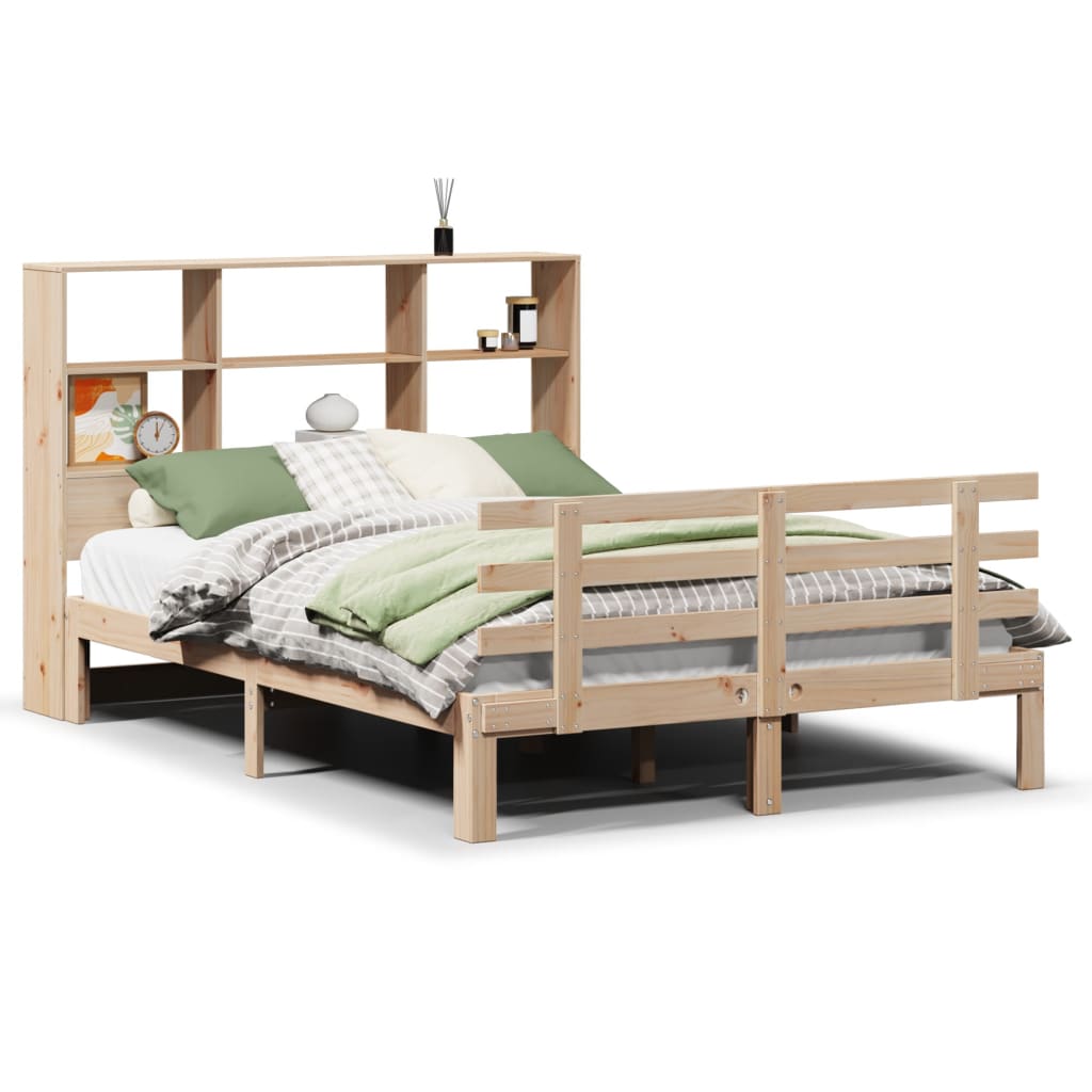 Massivholzbett mit Regal ohne Matratze 150x200 cm Kiefer