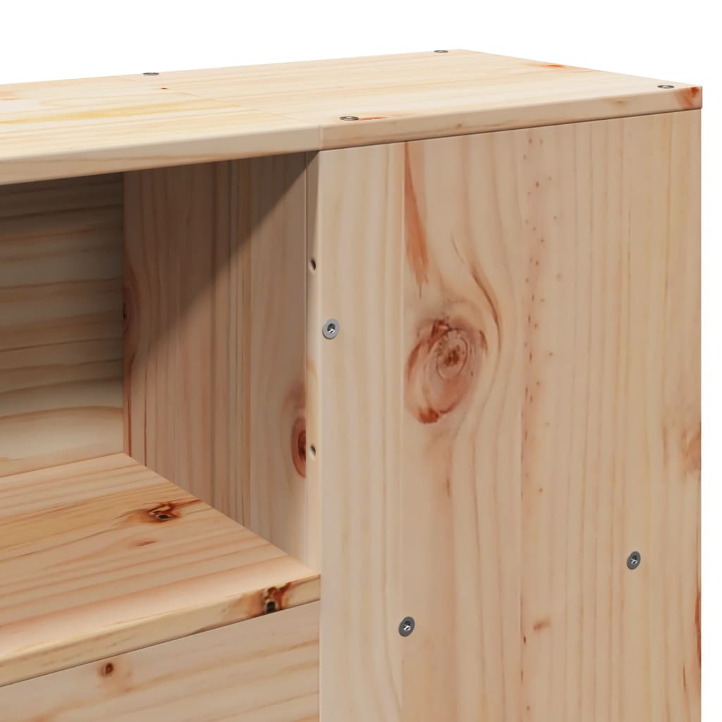 Solid wood bed with shelf without mattress 150x200 cm pine