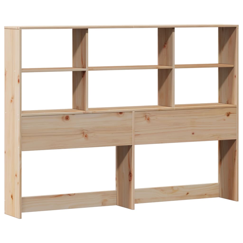Solid wood bed with shelf without mattress 150x200 cm pine