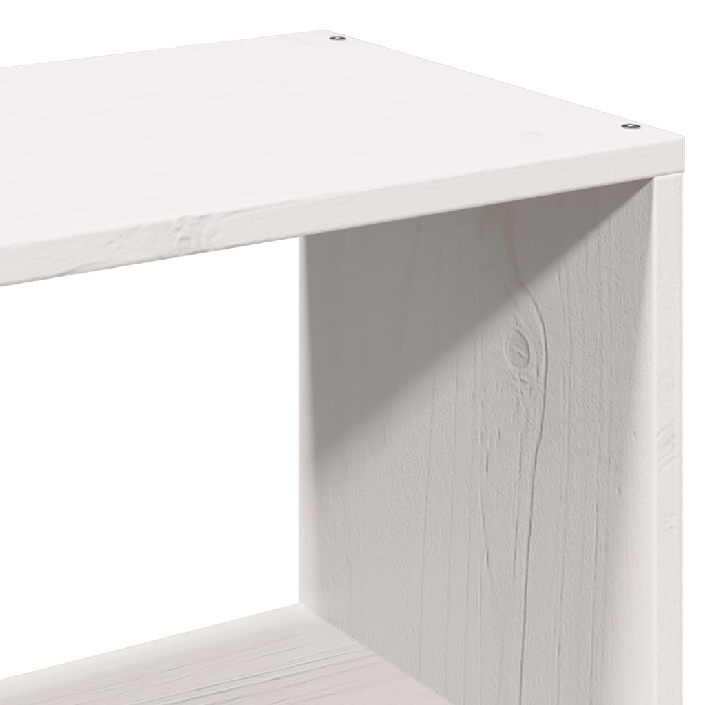 Lit en bois massif avec étagère sans matelas pin blanc 90x200 cm