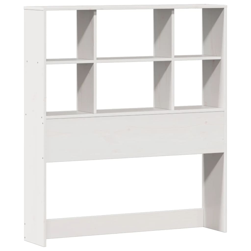 Lit en bois massif avec étagère sans matelas pin blanc 90x190 cm