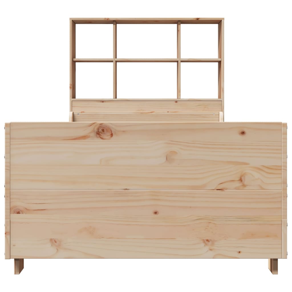 Massivholzbett mit Regal ohne Matratze 90x200 cm Massivholz