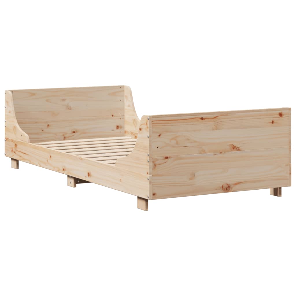 Massivholzbett mit Regal ohne Matratze 90x200 cm Massivholz