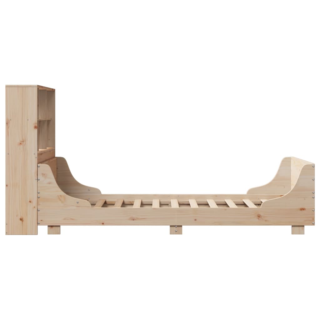 Massivholzbett mit Regal ohne Matratze 90x200 cm Massivholz