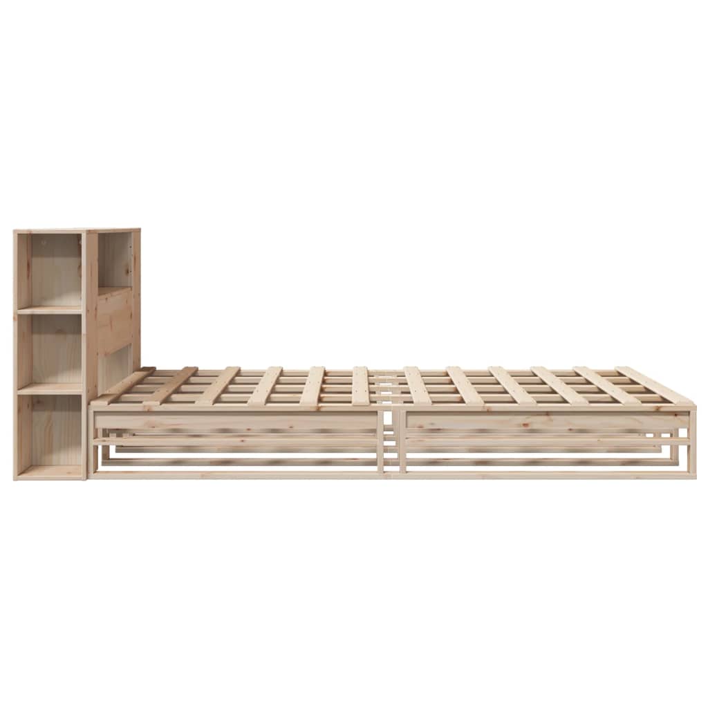 Massivholzbett mit Regal ohne Matratze 140x190 cm Massivholz