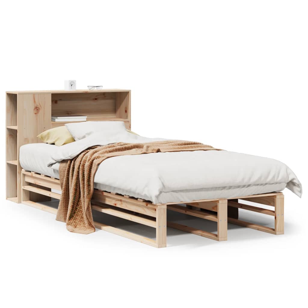 Massivholzbett mit Regal ohne Matratze 90x200 cm Massivholz