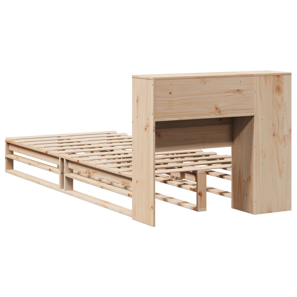 Massivholzbett mit Regal ohne Matratze 90x200 cm Massivholz