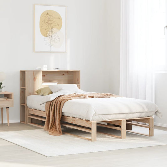 Massivholzbett mit Regal ohne Matratze 90x200 cm Massivholz