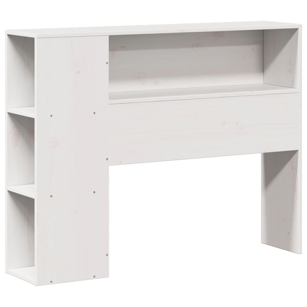Massivholzbett mit Regal ohne Matratze Weiß 90x200 cm
