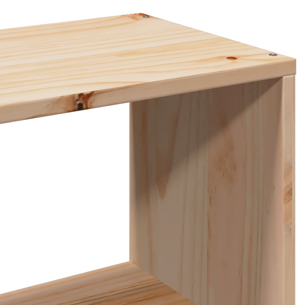 Lit en bois massif avec étagère sans matelas 90x200 cm en bois massif