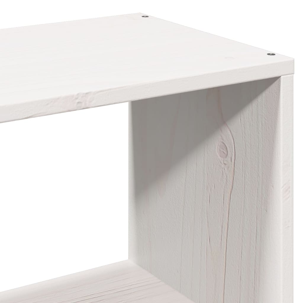Lit en bois massif avec étagère sans matelas blanc 90x200 cm
